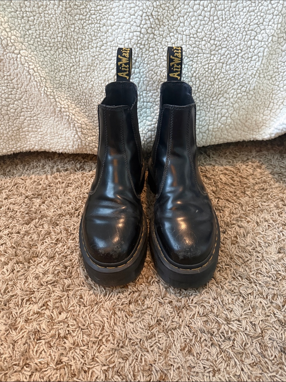Dr. Martens Smooth Leather platform Chelsea boots.